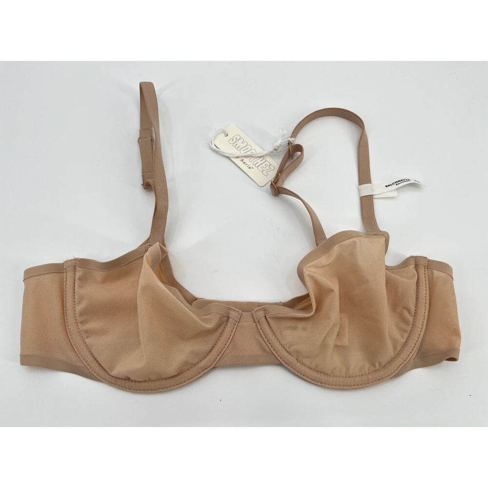 NWT Aerie Smoothez Balconette Bra Sz 34B Beige Mesh Underwire